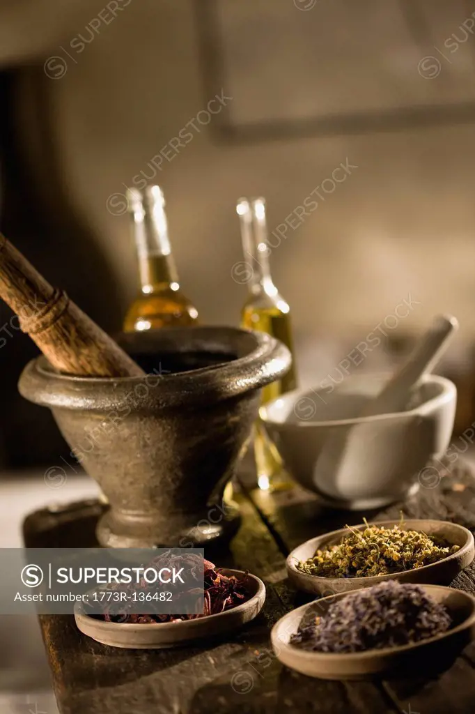 Herbs and oil