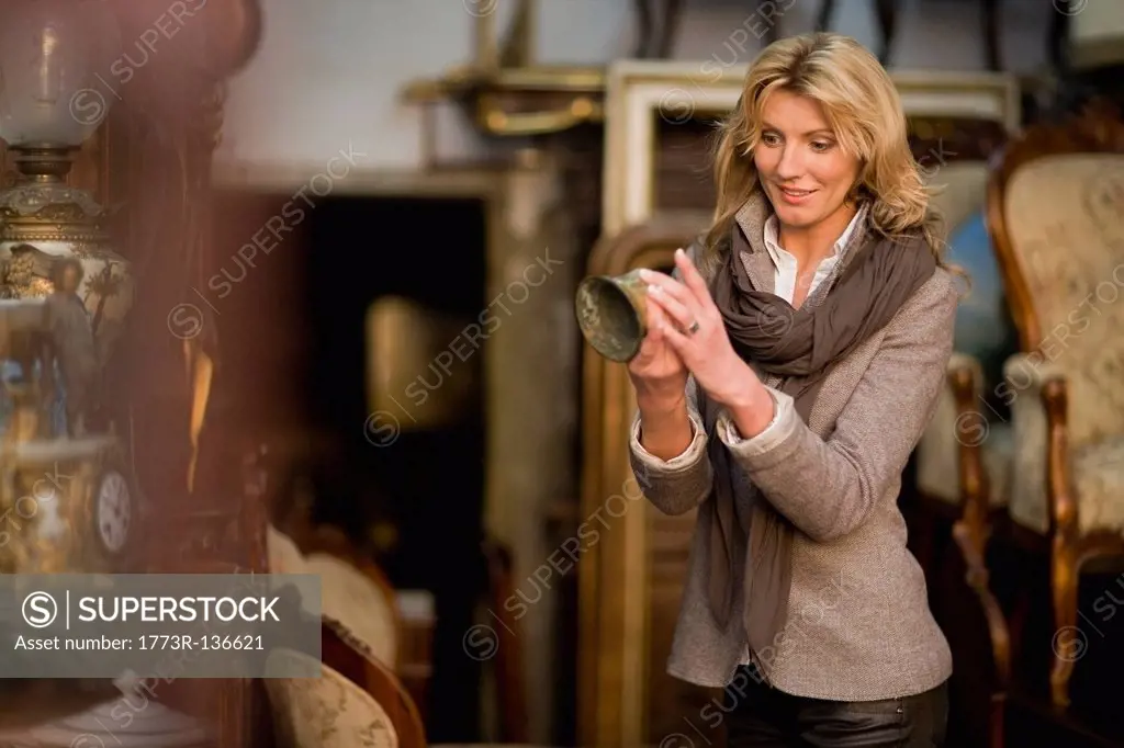 Woman browsing in shop
