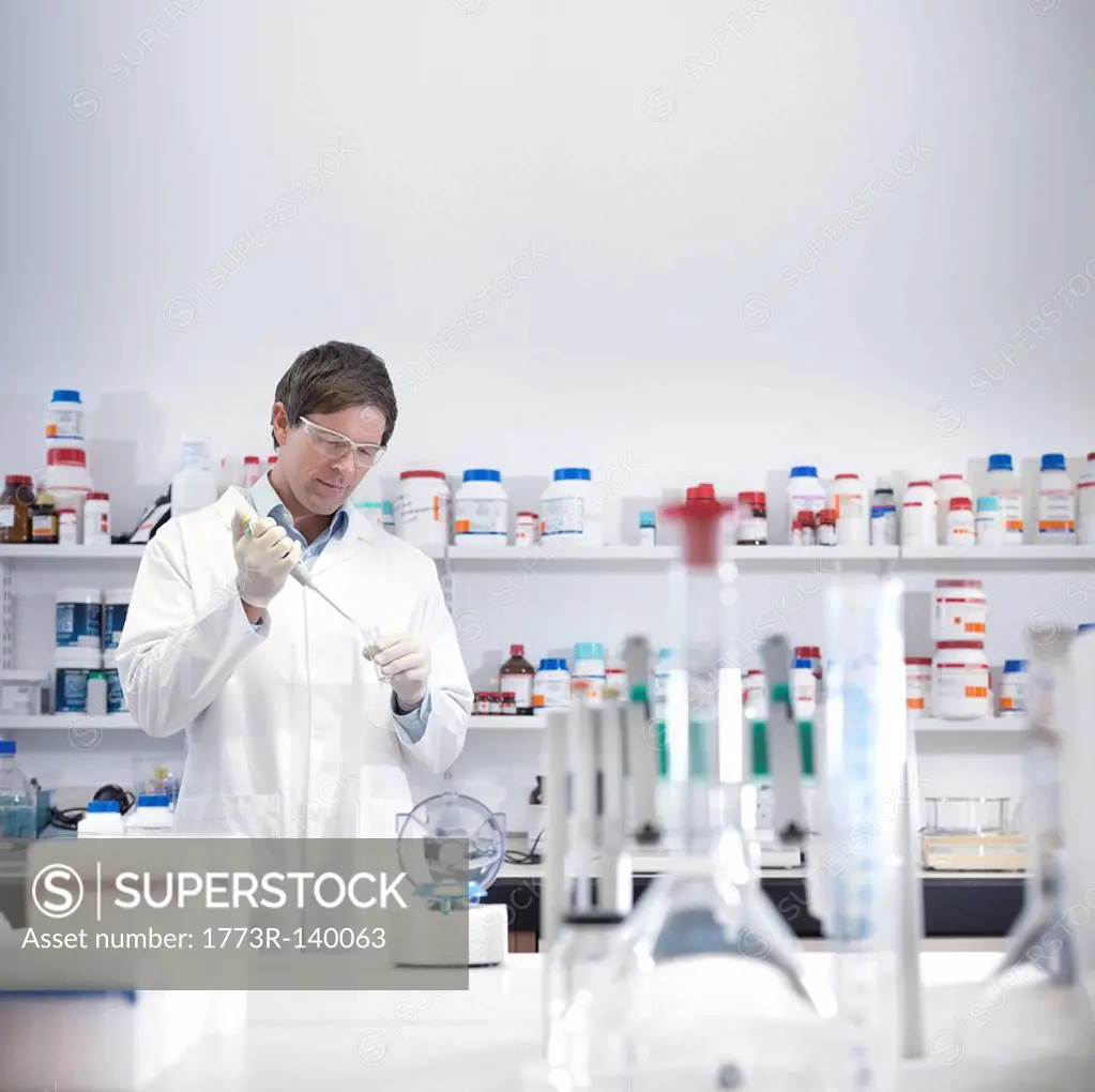 Scientist performing test in lab