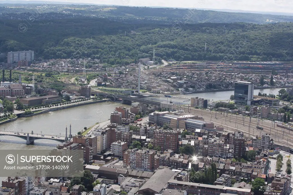 Aerial view of Liege