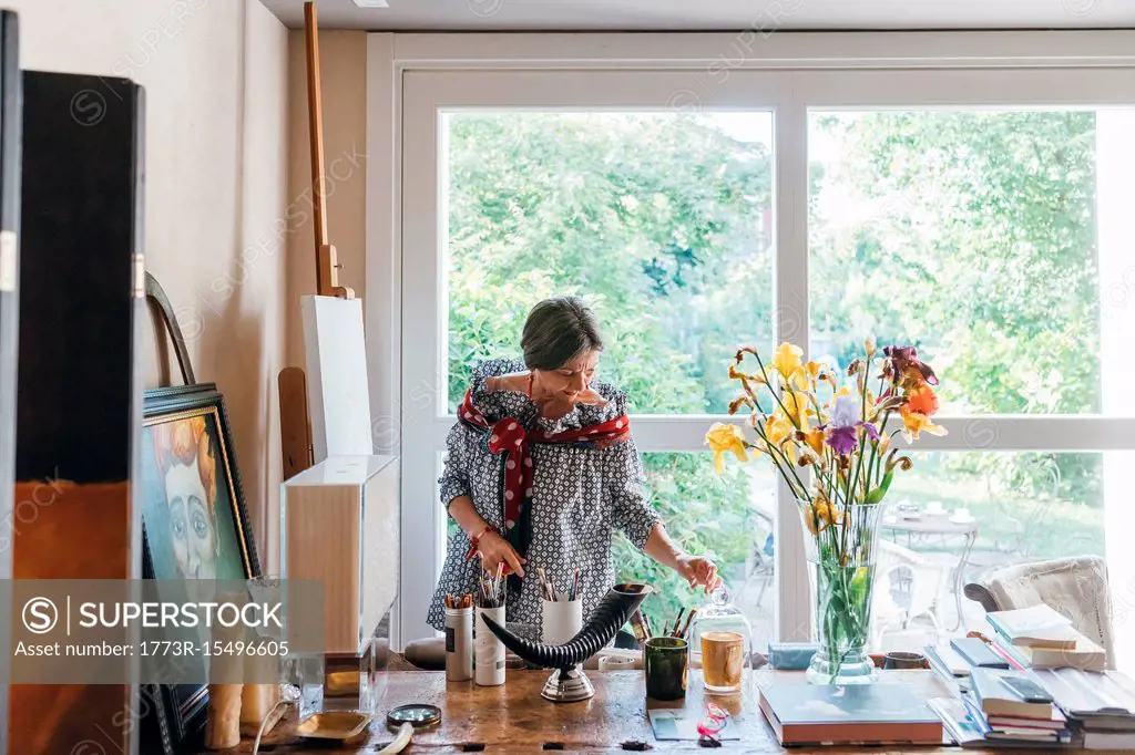 Woman working in her studio