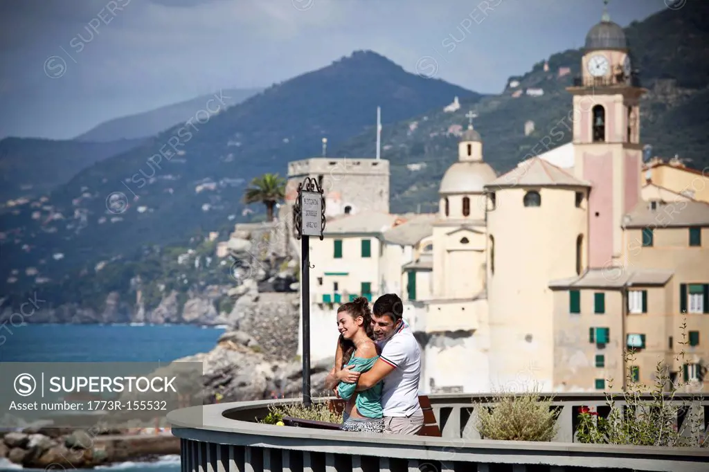 Couple on vacation admiring scenery