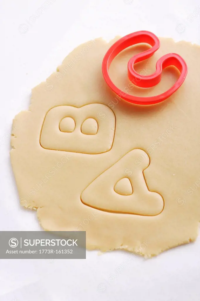 Cookies cut in letter shapes