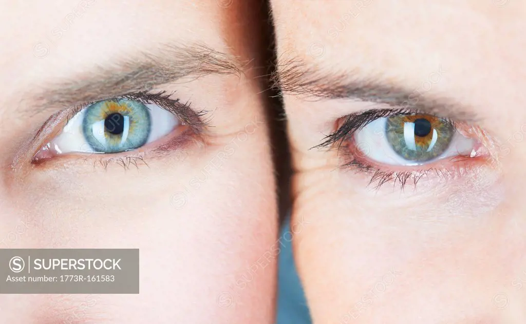 Close up of two womens eyes