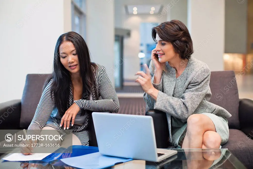 Businesswomen working together