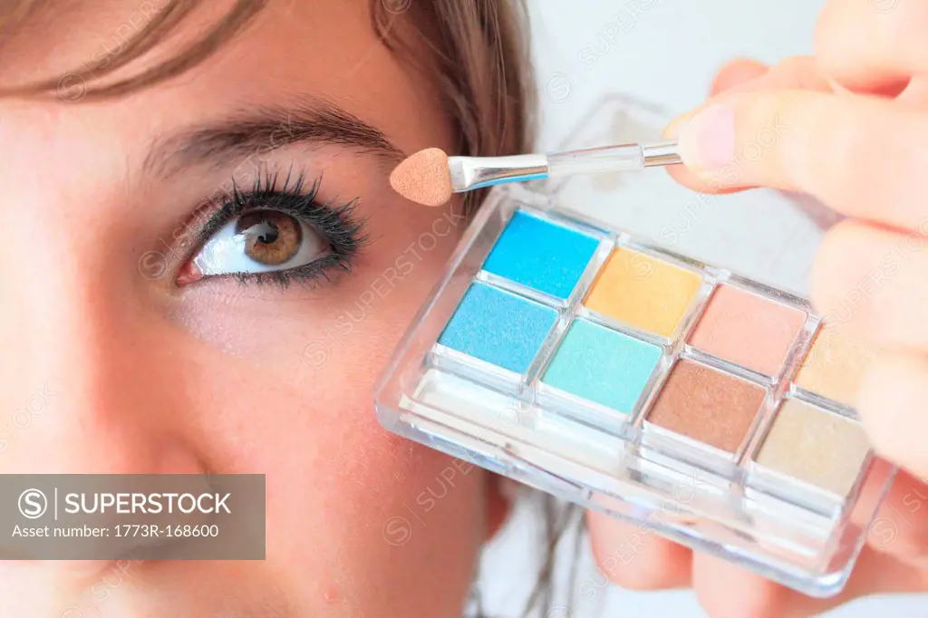 Make up artist applying eyeshadow