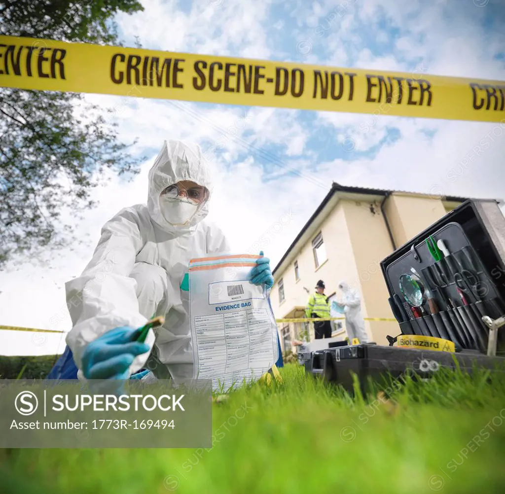 Forensic scientist at crime scene