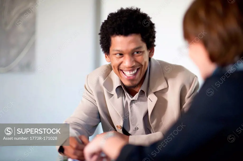 Businessman talking in meeting