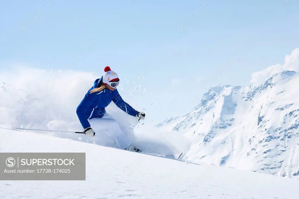 Skier on snowy slope