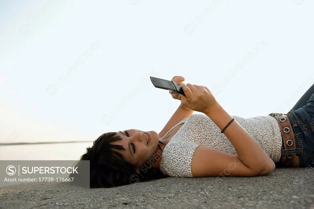 Girl looking at mobile phone