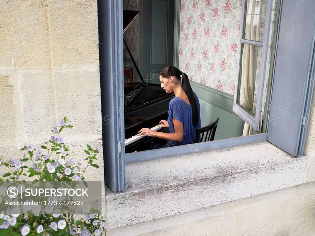 Woman playing piano