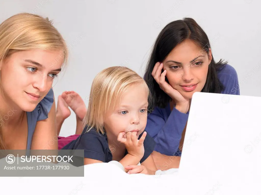 Girls looking at a laptop