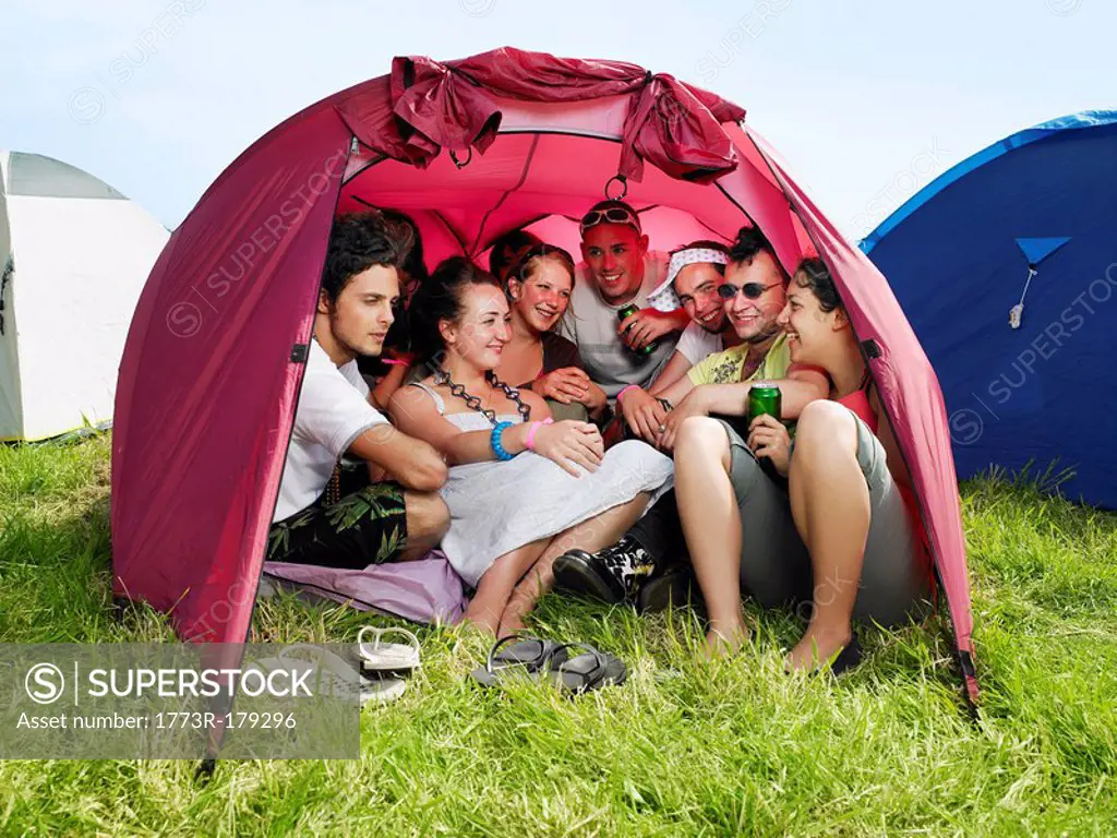 Group of people in tent