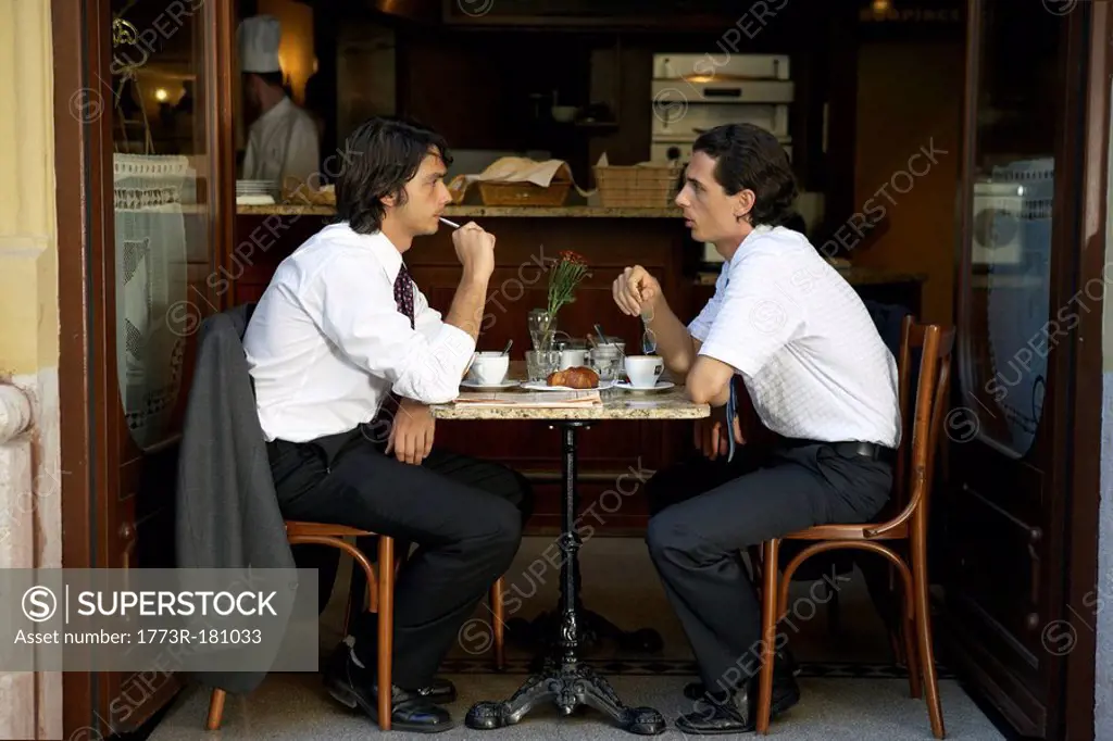 Businessmen having a coffee