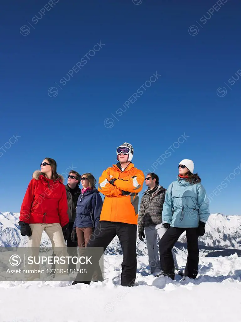 Group standing in snow
