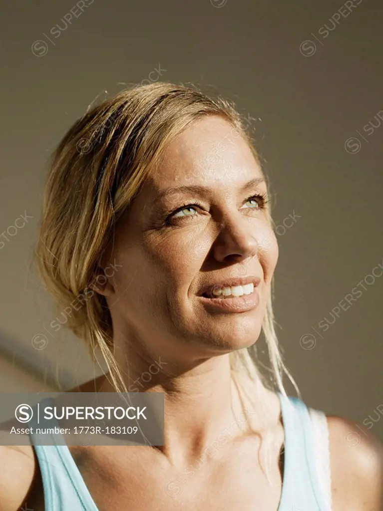 Woman, smiling, close-up