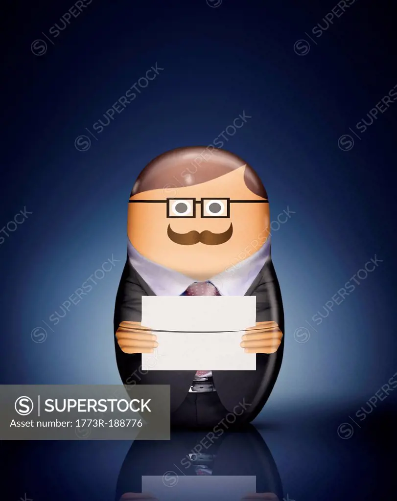Businessman Russian doll with envelope