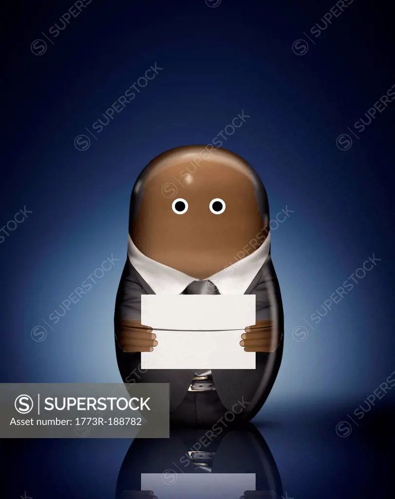 Businessman Russian doll with envelope