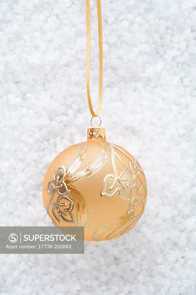Beige and gold bauble