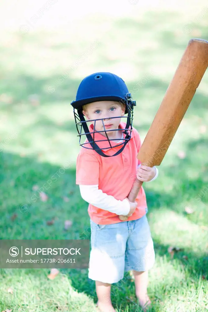 Boy with cricket bat