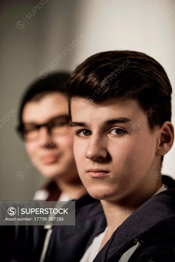 Two teenage boys, focus on foreground