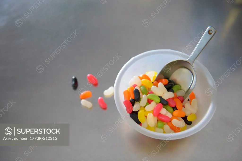 Still life bowl of jelly bean sweets