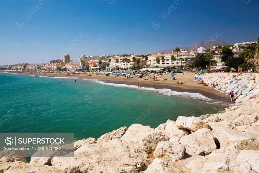 Coastal view of Torremolinos, Malaga, Spain