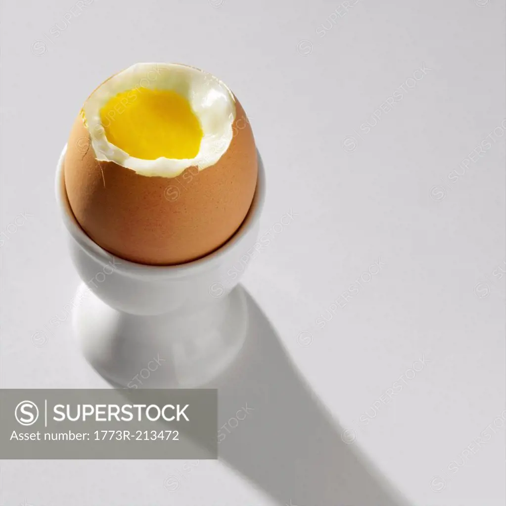 Boiled egg in egg cup