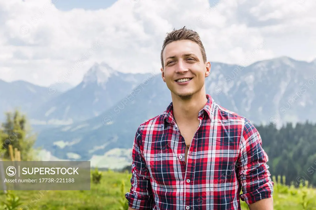 Portrait of young man, Tyrol, Austria