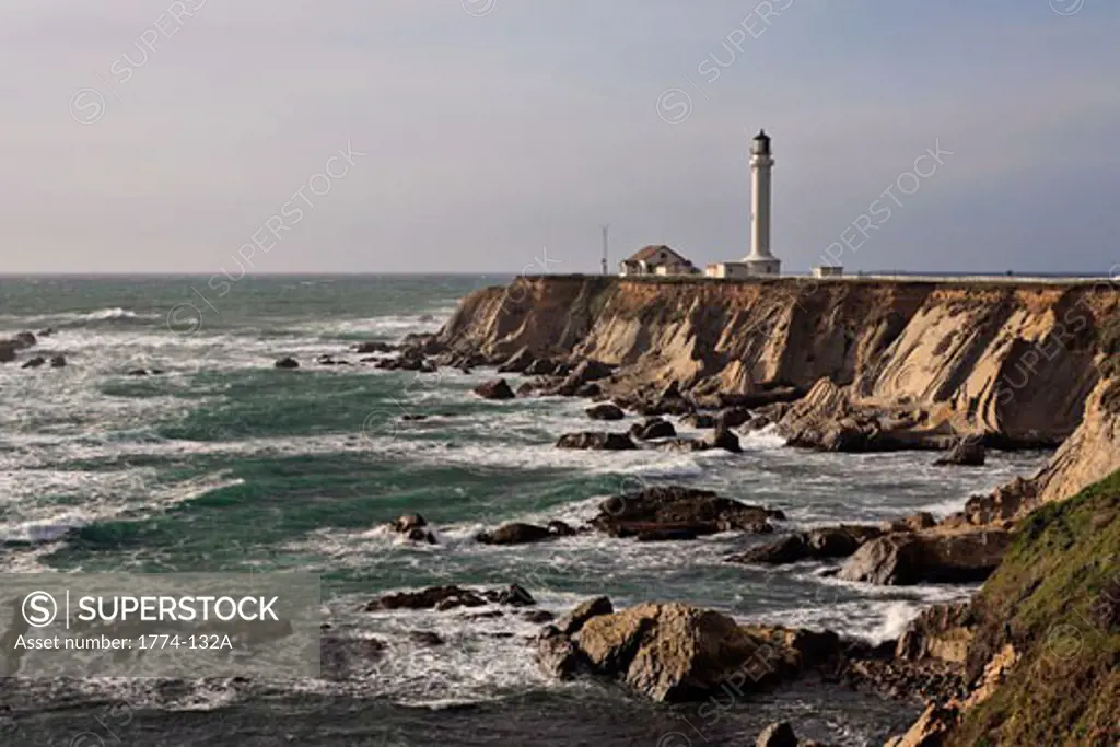 Lighthouse on the coast, Point Arena, Mendocino County, California, USA