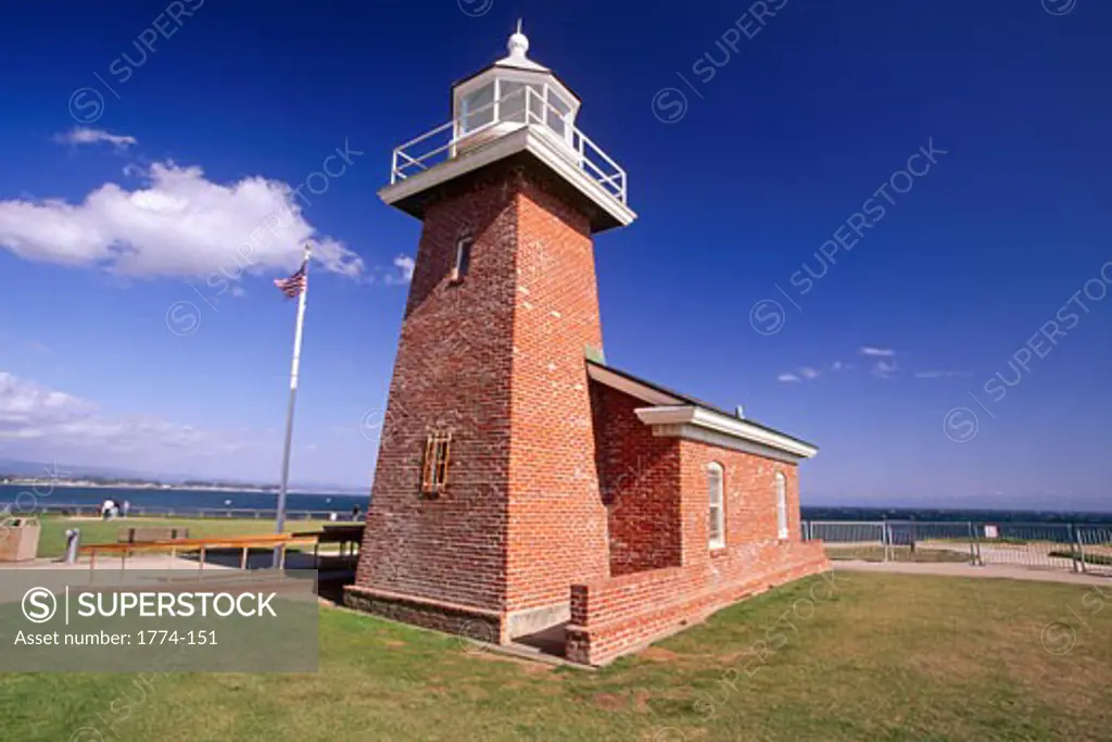 Low angle view of a lighthouse, Mark Abbott Memorial Lighthouse, Santa Cruz, California, USA