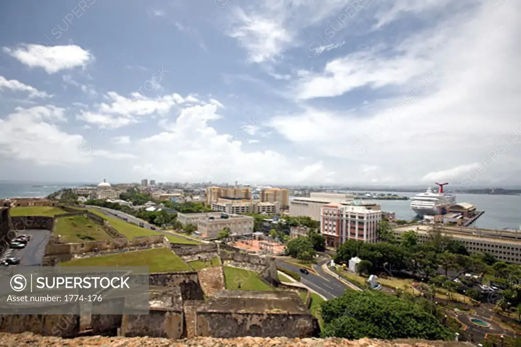 View of Old San Juan Harbor from the San Cristobal Fort, Puerto Rico