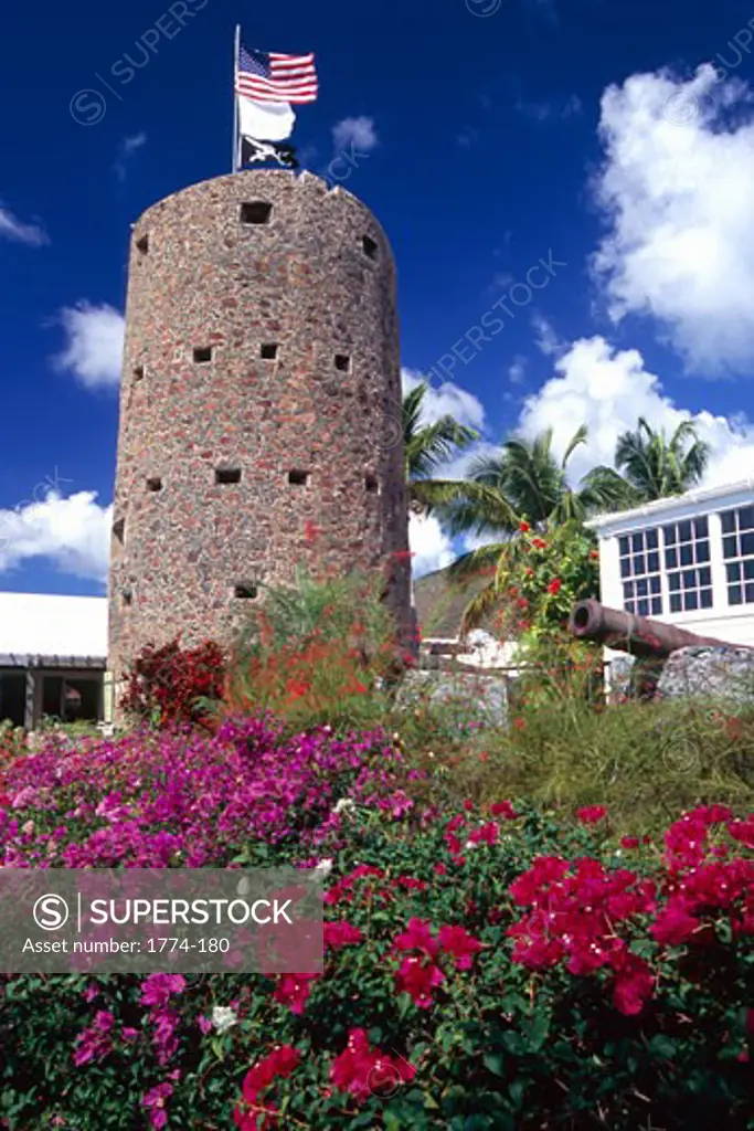 Low Angle View of a Tower, Blackbeard's Castle, Charlotte Amalie, St Thomas, US Virgin Islands