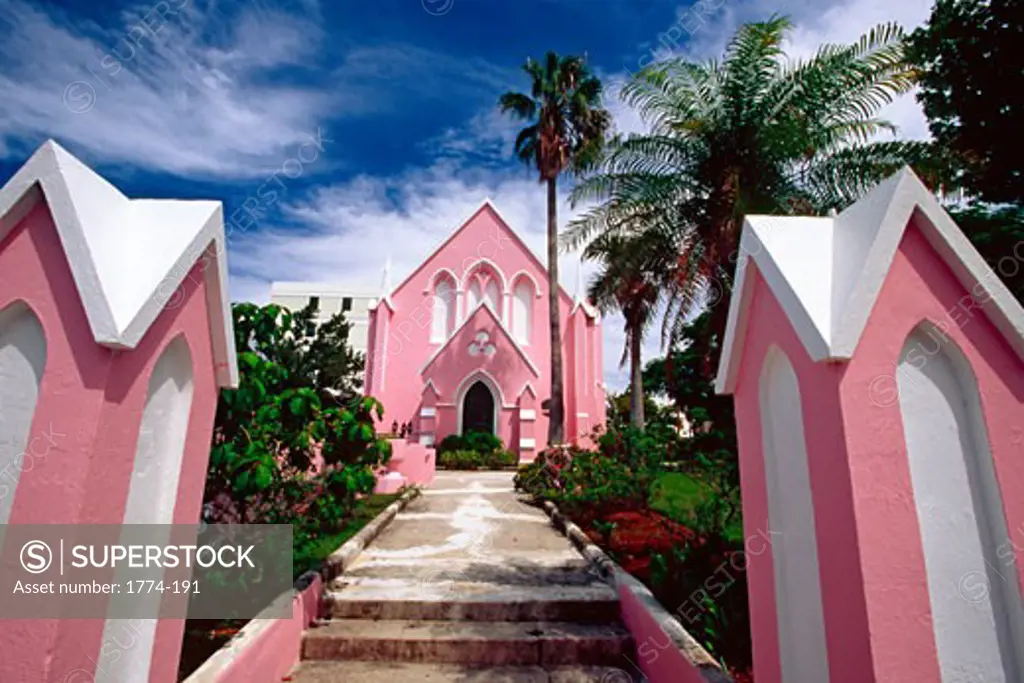 View of a Pink Church,St Andrew's Presbyterian Church, Hamilton, Bermuda 