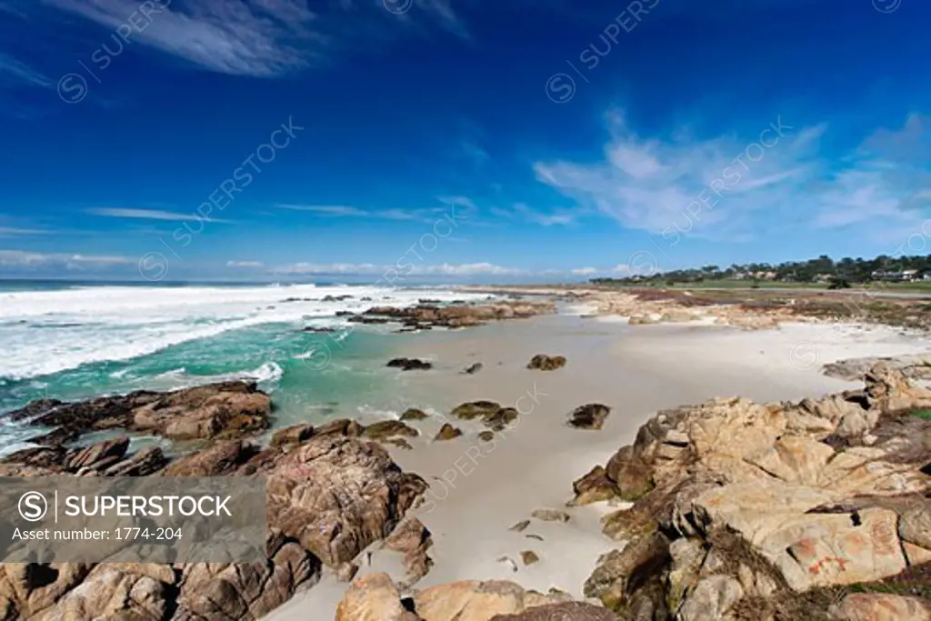 Pacific Shoreline at Pebble Beach, Seventeen Mile Drive,Monterey Peninsula,California, USA 