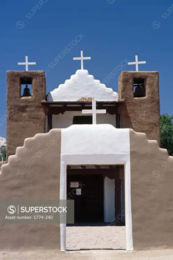 Facade of a church, San Geronimo Church, Taos Pueblo, New Mexico, USA