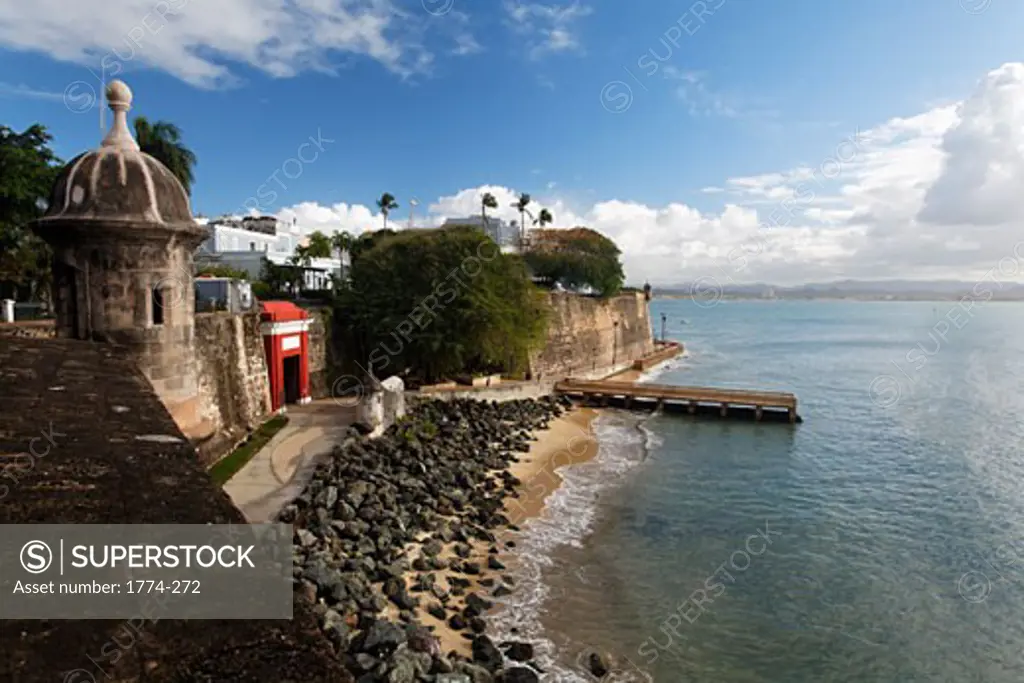 View of the Main Gate of the City with the City Walls, Old San Juan, Puerto Rico