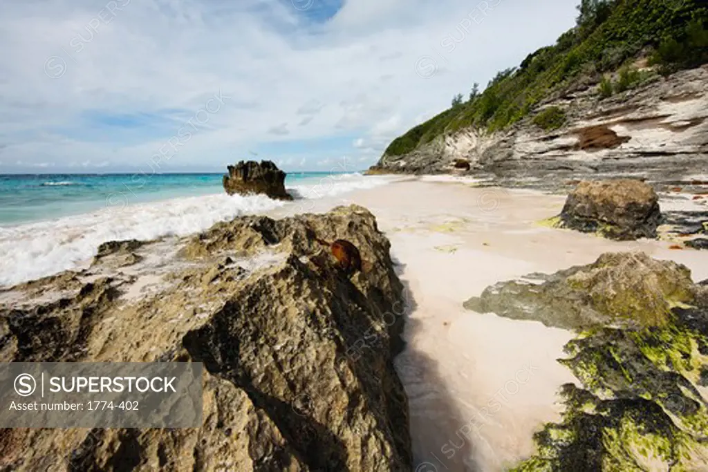 Rock Formations on the Beach, Elbow Beach, Bermuda