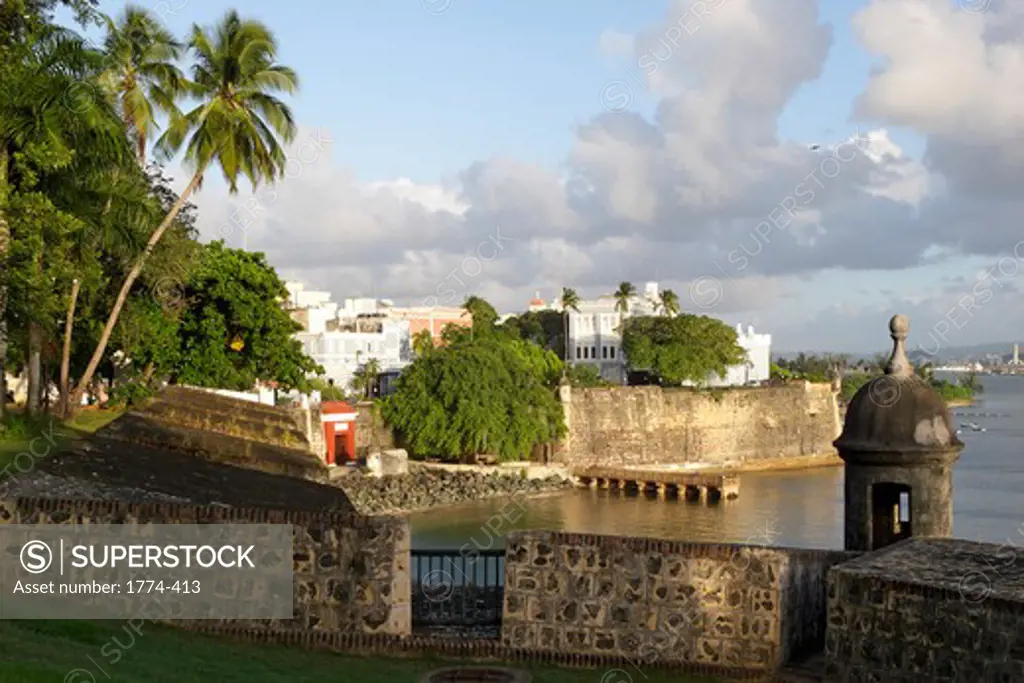 View of the Walls and Gate of Old San Juan, Puerto Rico