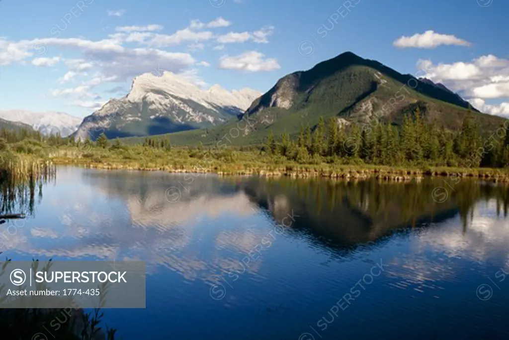 Mount Rundle Reflections in Vermilion Lakes, Banff, Alberta, Canada