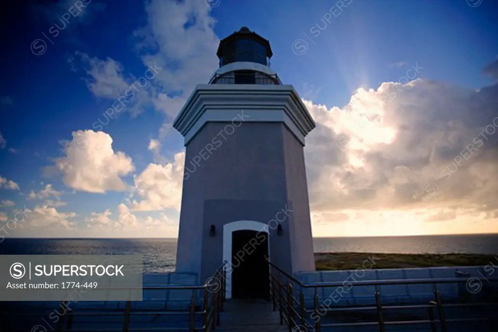 Lighthouse Tower Against Dramatic Sky, Cabo Rojo, Puerto Rico