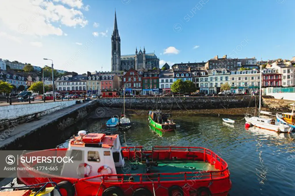 Cathedral in a town, St. Colman's Cathedral, Cobh, County Cork, Munster, Republic of Ireland