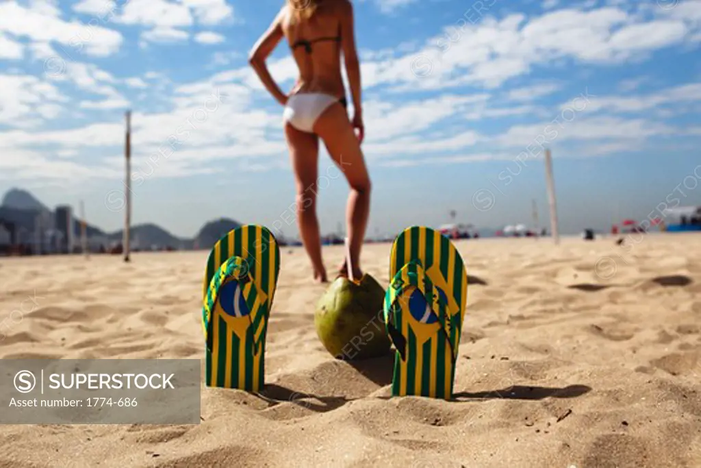 Brazil, Rio de Janeiro, Copacabana Beach, Beach scene