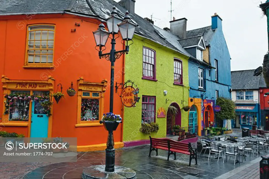Ireland, County Cork, Kinsale, Colorful Houses on Market Street