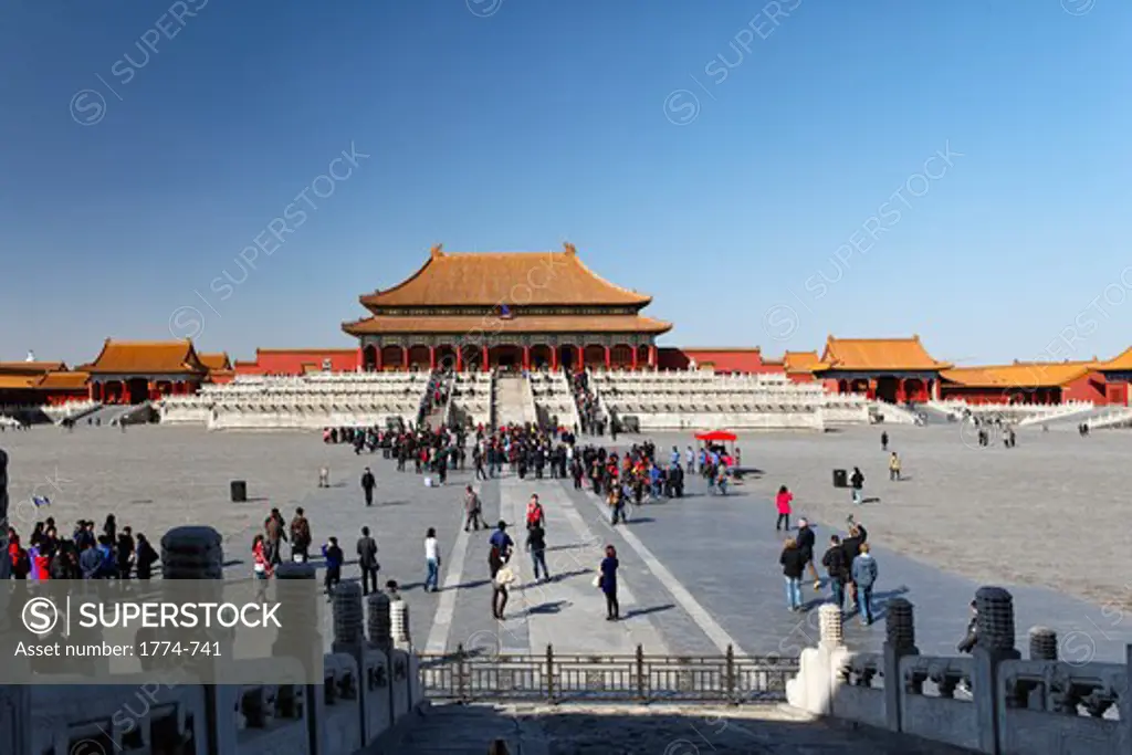 China, Beijing, Forbidden City, Taihedian Square with The Hall of Supreme Harmony