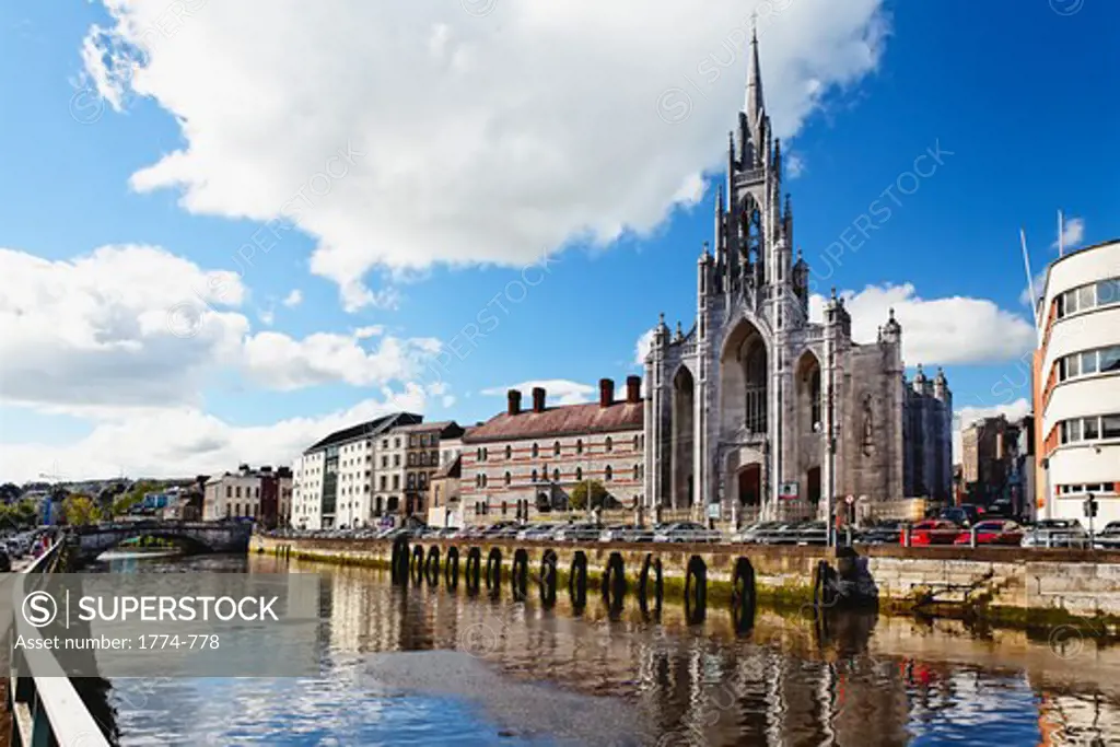 Republic of Ireland, County Cork, Cork City, View of Holy Trinity Church on River Lee