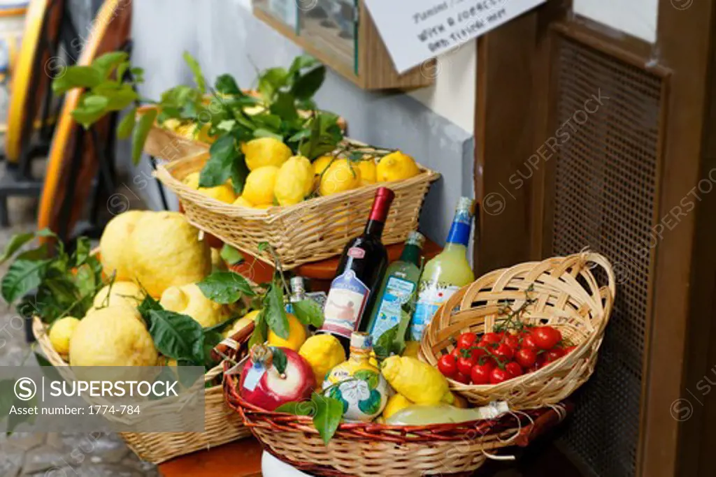Italy, Campania, Amalfi Coast, Amalfi, Display of Local Produce