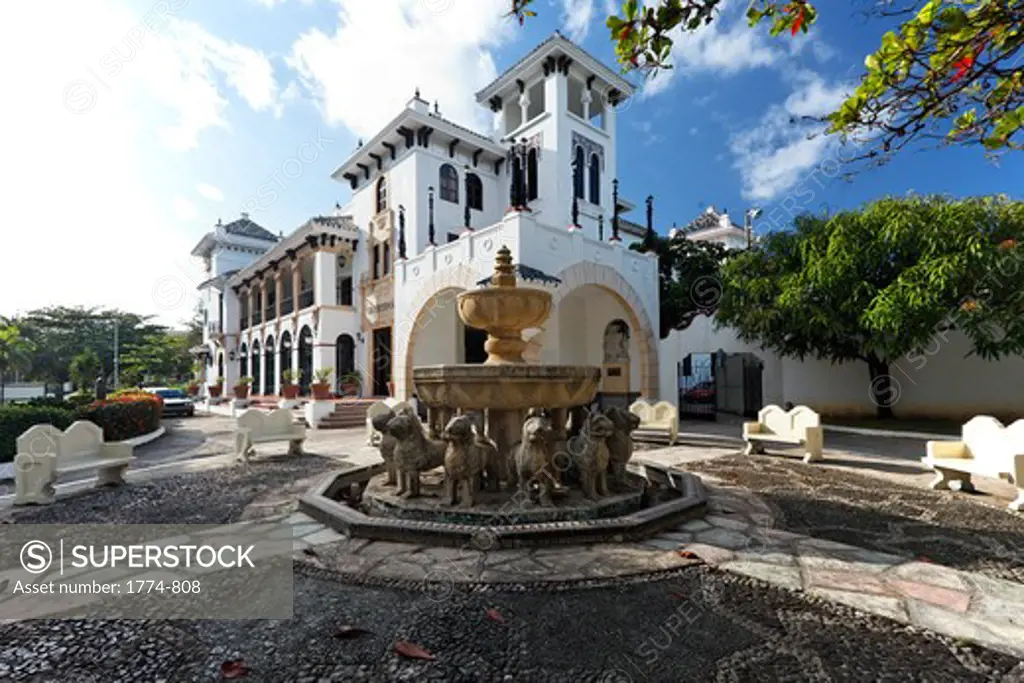 Puerto Rico, San Juan, Casa de Espana, Low Angle View of Ornate Building