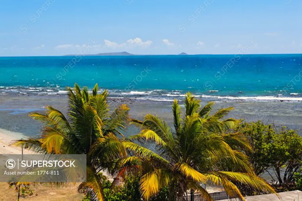 Puerto Rico, High Angle View of Coastline at Ponce with Coffin Island