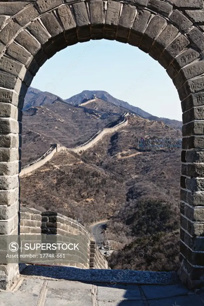 China, Badaling, Arch of guard tower at Great Wall of China